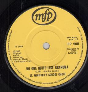 St Winifreds School Choir - No One Quite Like Grandma - 7 Inch