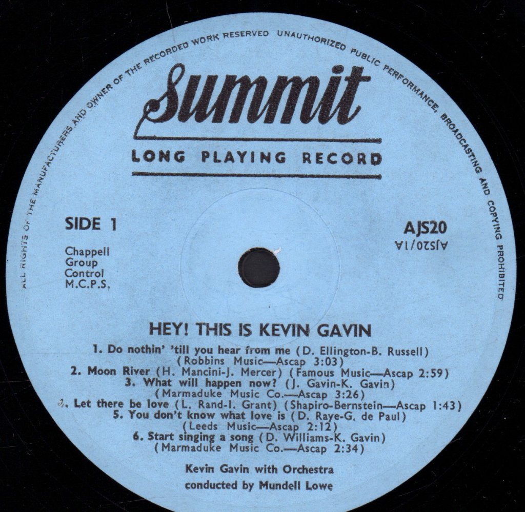 Kevin Gavin - Hey! This Is Kevin Gavin - Lp
