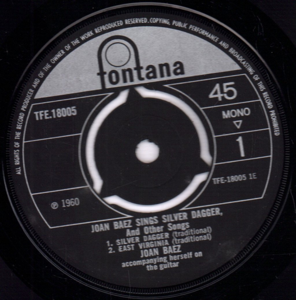 Joan Baez - Sings Silver Dagger And Other Songs - 7 Inch