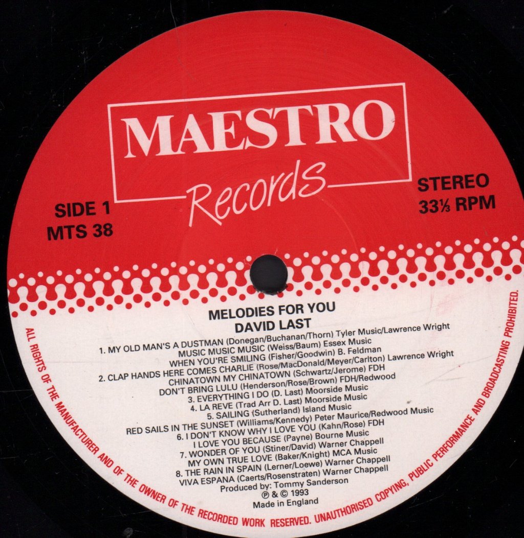 David Last - Melodies For You - Lp