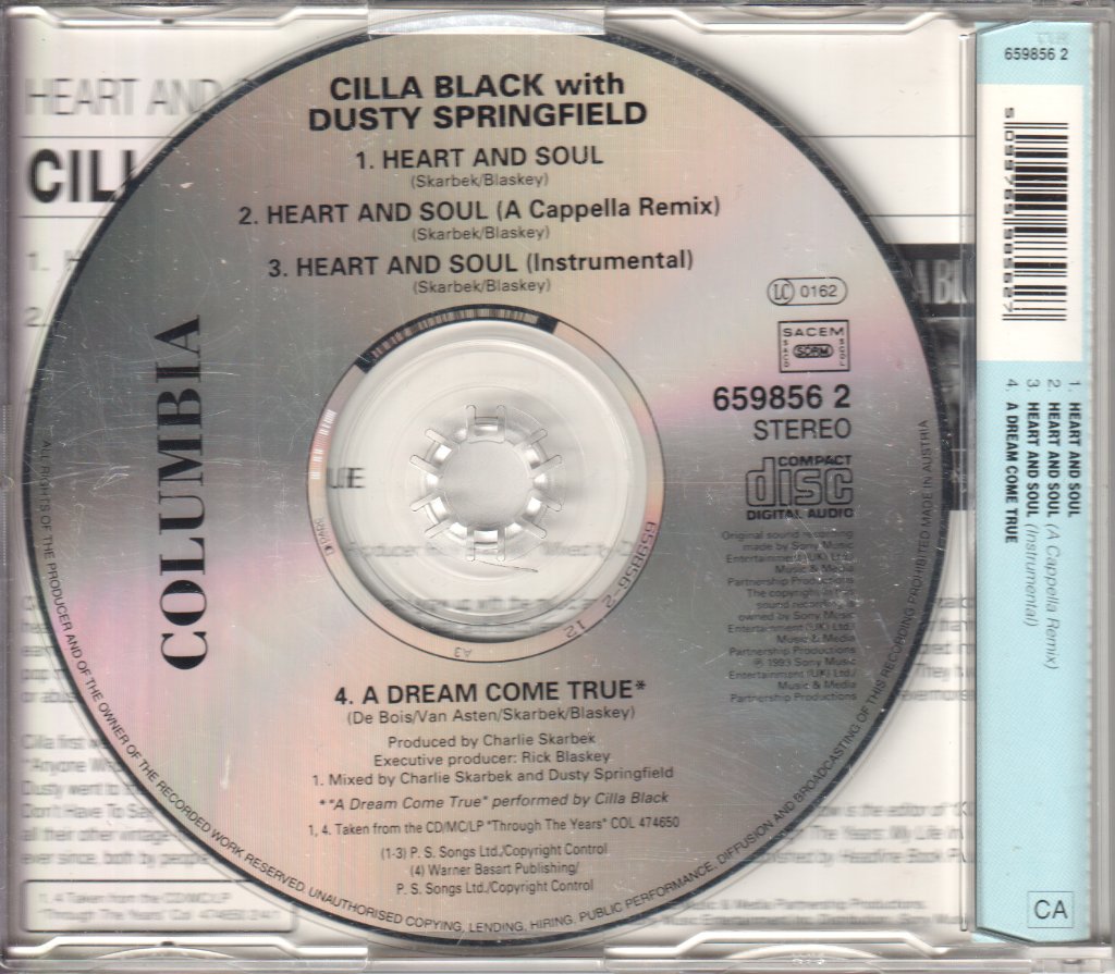Cilla And Dusty (cilla black with dusty springfield) - Heart And Soul - Cd