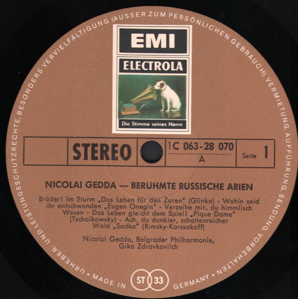 Nicolai Gedda - Berühmte Russische Arien - Lp