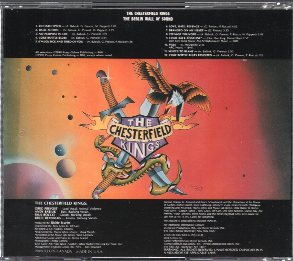 Chesterfield Kings - Berlin Wall Of Sound - Cd