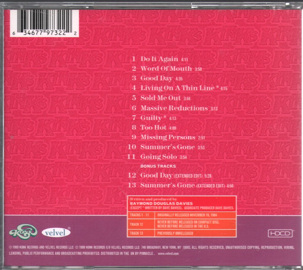 Kinks - Word Of Mouth - Cd