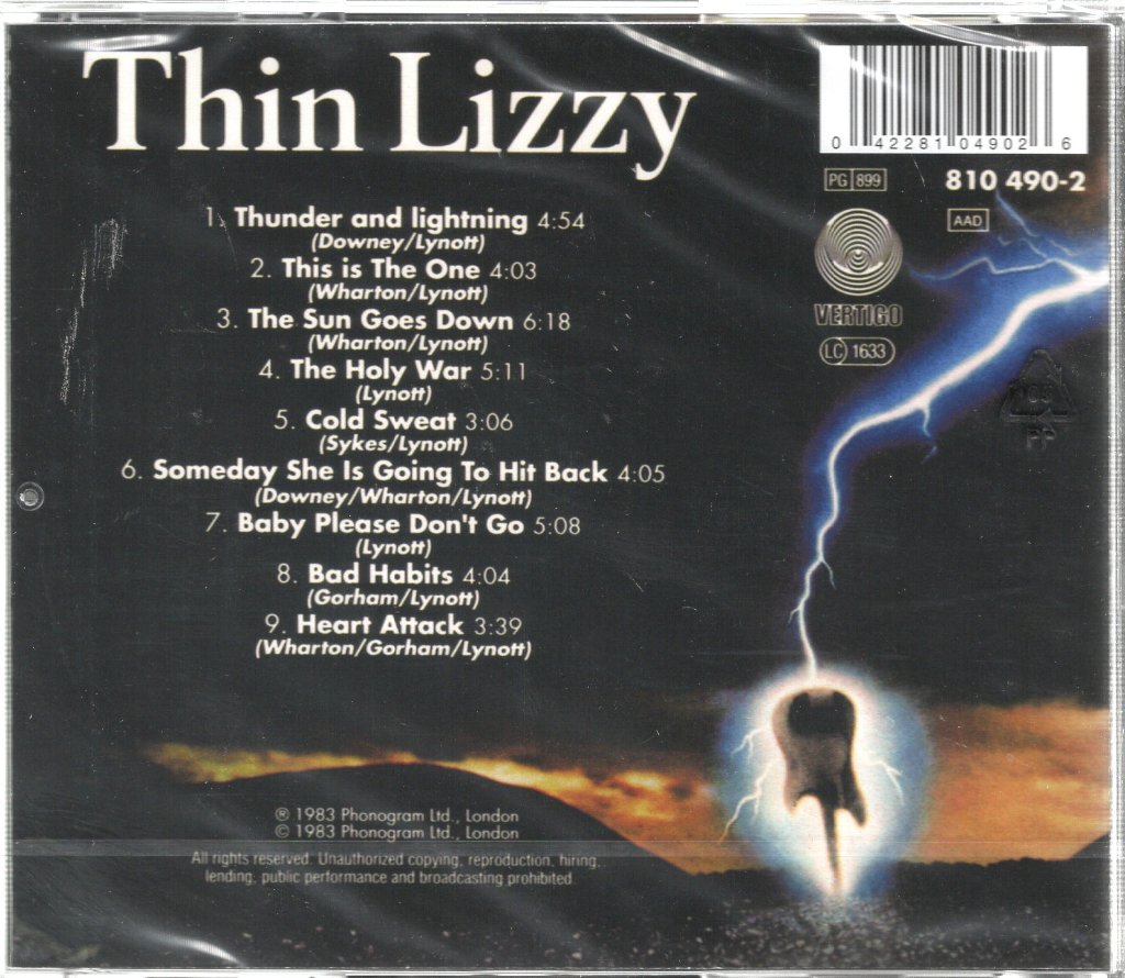 Thin Lizzy - Thunder And Lightning - Cd