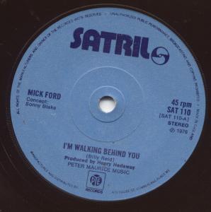 Mick Ford - I'm Walking Behind You - 7 Inch