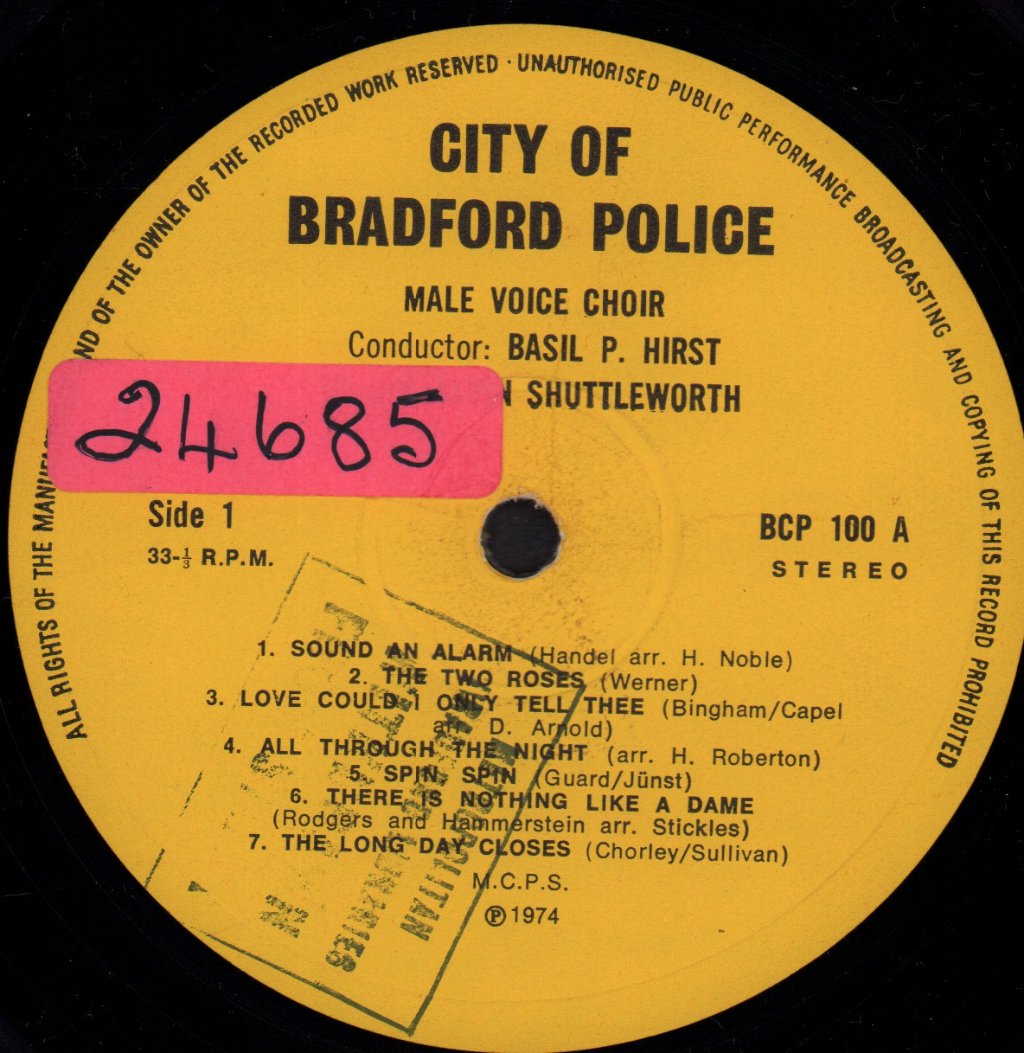 City Of Bradford Police Military Band - Farewell To Bradford Police - Lp