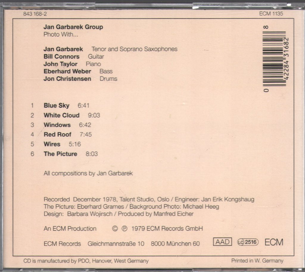 Jan Garbarek Group - Photo With Blue Sky, White Cloud, Wires, Windows And A Red Roof - Cd