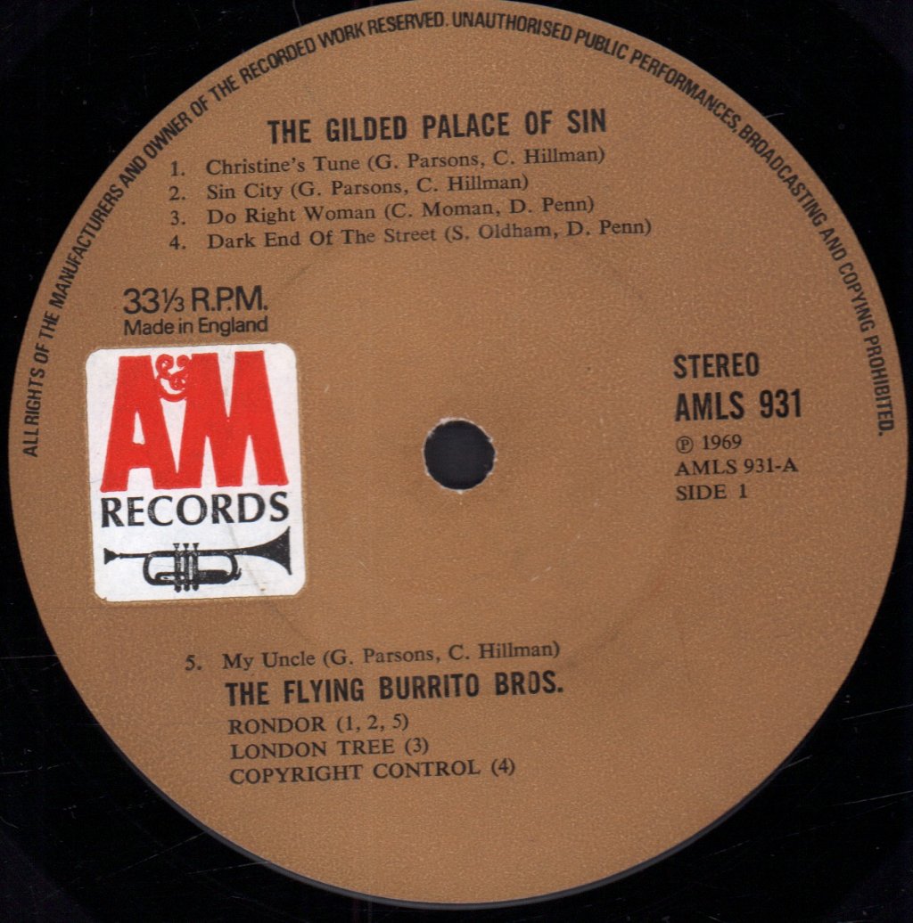 Flying Burrito Brothers - Gilded Palace Of Sin - Lp