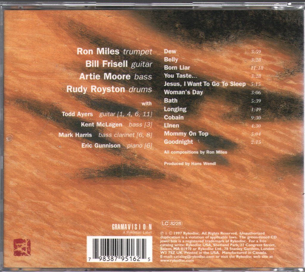 Ron Miles - Woman's Day - Cd