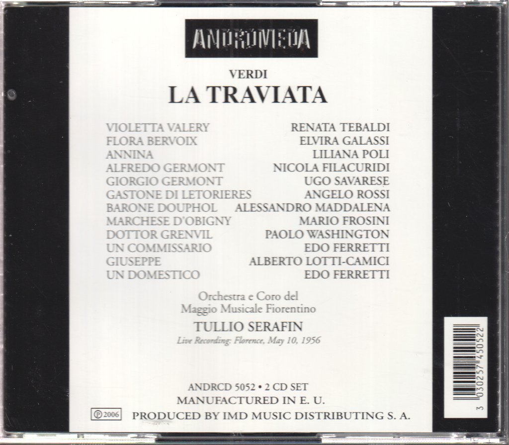 Tulio Serafin - Verdi La Traviata - Cd