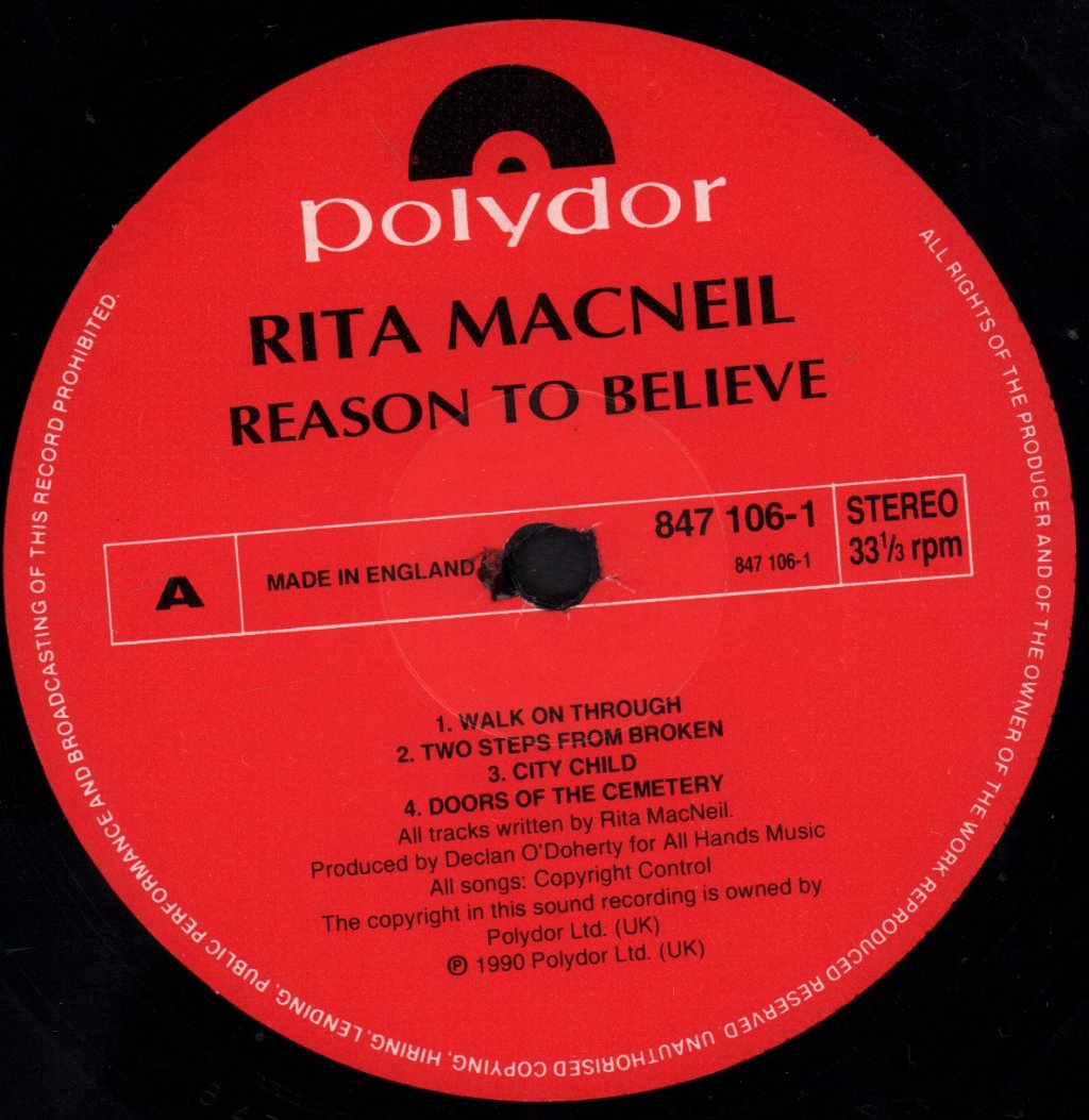Rita Macneil - Reason To Believe - Lp