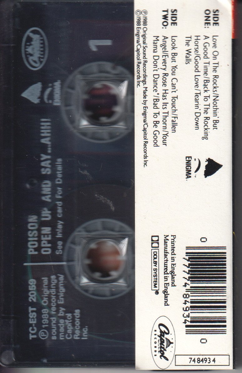 Poison - Open Up And Say...ahh - Cassette