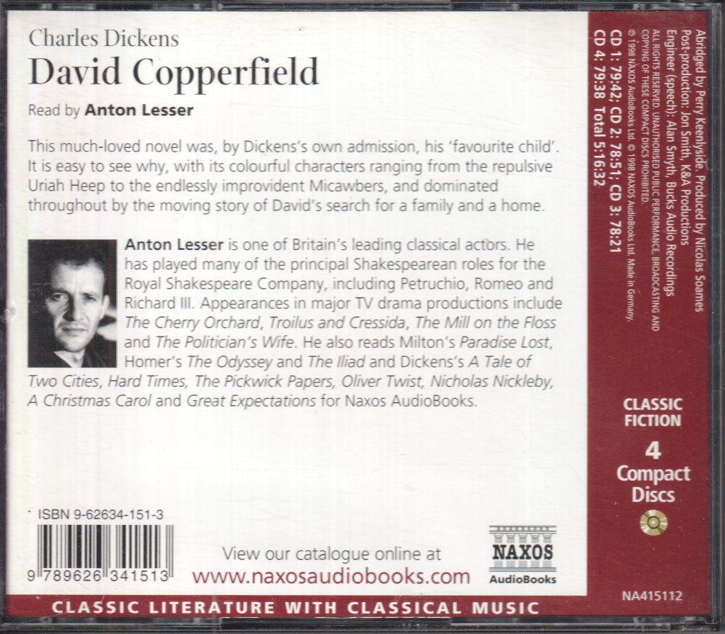 Anton Lesser - charles dickens David Copperfield - Cd Set