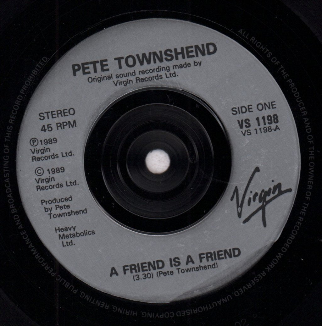Pete Townshend - A Friend Is A Friend - 7 Inch