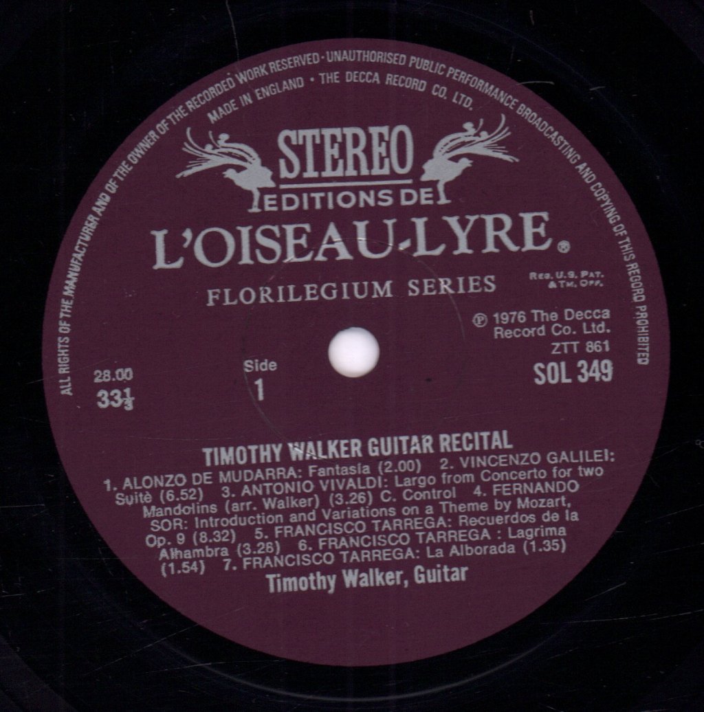 Timothy Walker - Guitar Encores - Lp