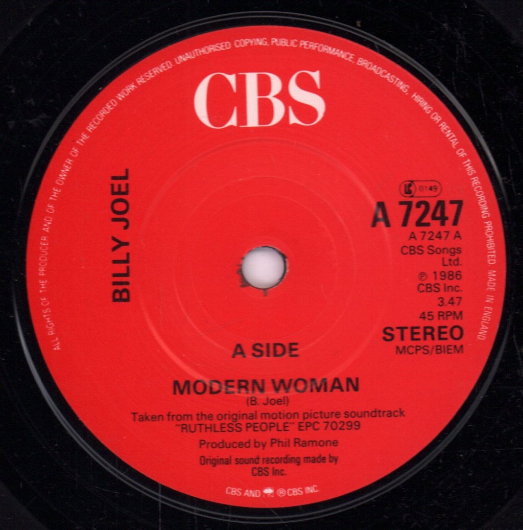 Billy Joel - Modern Woman - 7 Inch