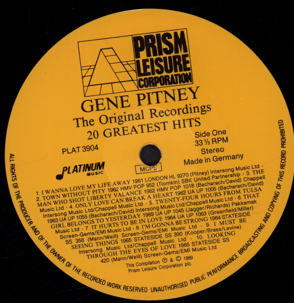 Gene Pitney - Original Recordings - Lp