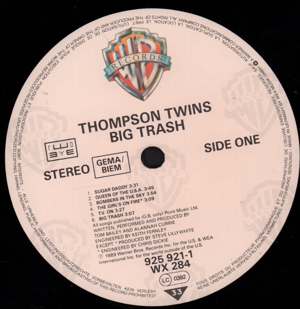 Thompson Twins - Big Trash - Lp