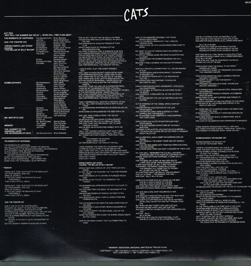 Andrew Lloyd Webber - Cats (Musical) - Double Lp