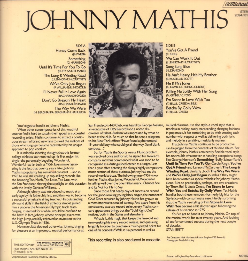 Johnny Mathis - Johnny Mathis - Lp