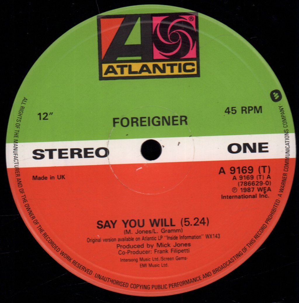 Foreigner - Say You Will - 12 Inch
