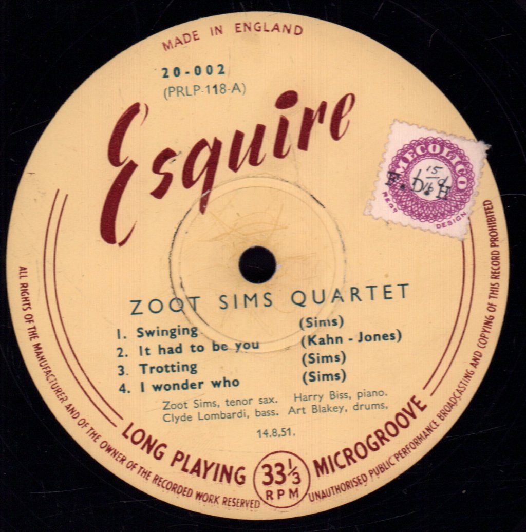 Zoot Sims Quartet - Zoot Sims Quartet - Lp