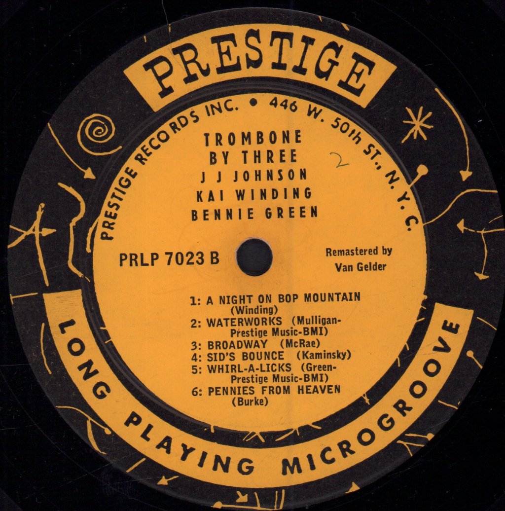 Jay Jay Johnson / Kai Winding / Bennie Green - Trombone By Three - Lp