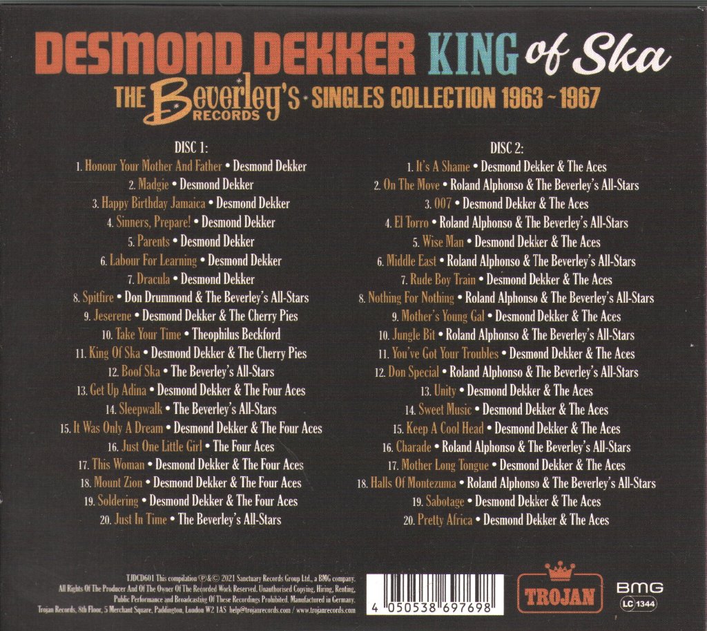 Desmond Dekker - King Of Ska (The Beverley's Records · Ska Singles Collection 1963-1967) - Double Cd
