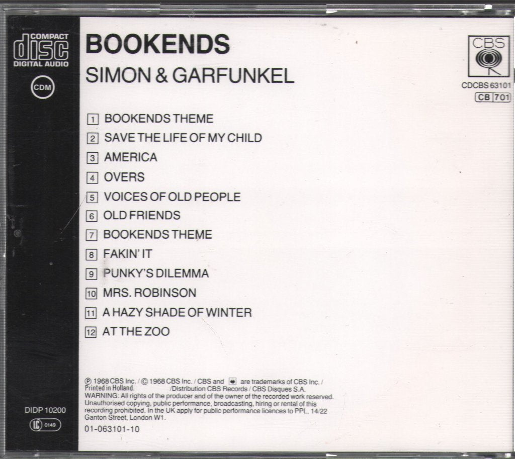 Simon & Garfunkel - Bookends - Cd
