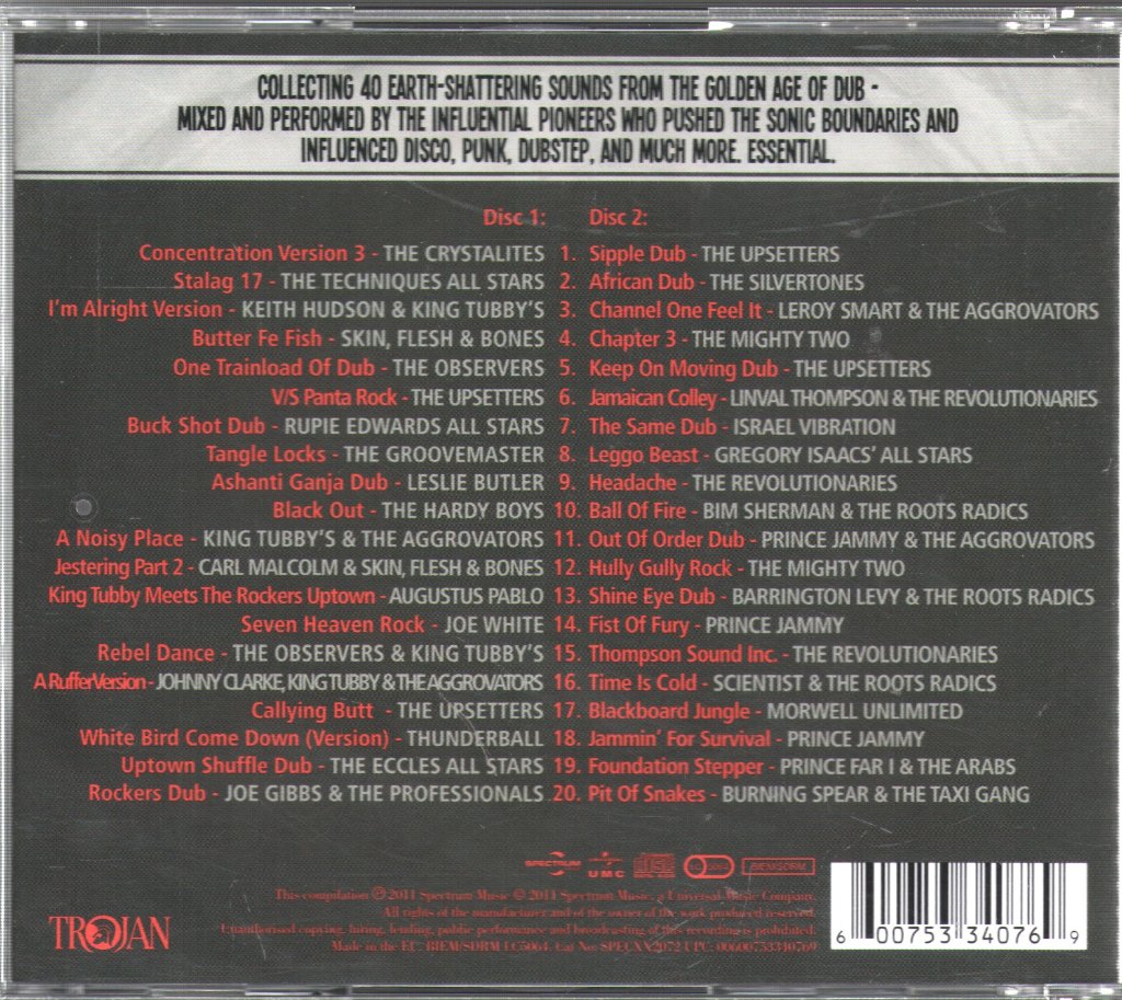 Various Artists - Trojan Presents Dub 40 Deep And Heavy Hits - Double Cd