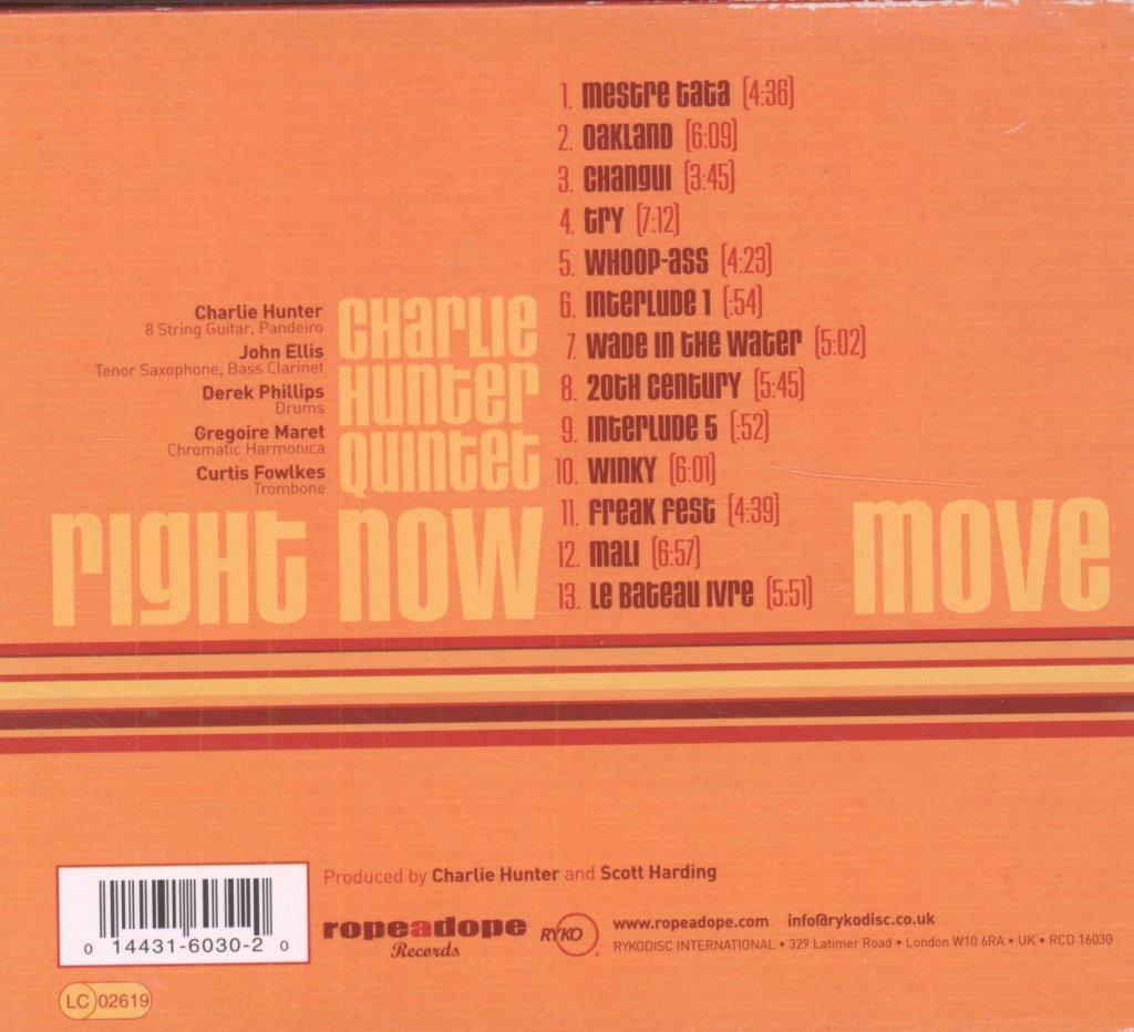 Charlie Hunter Quintet - Right Now Move - Cd