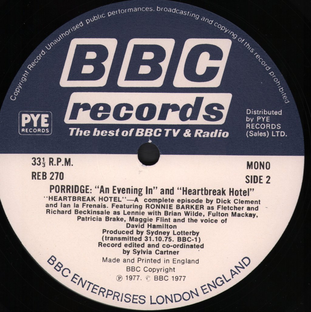 Porridge - An Evening In / Heartbreak Hotel - Lp