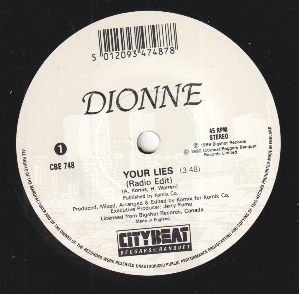 Dionne - Your Lies - 7 Inch