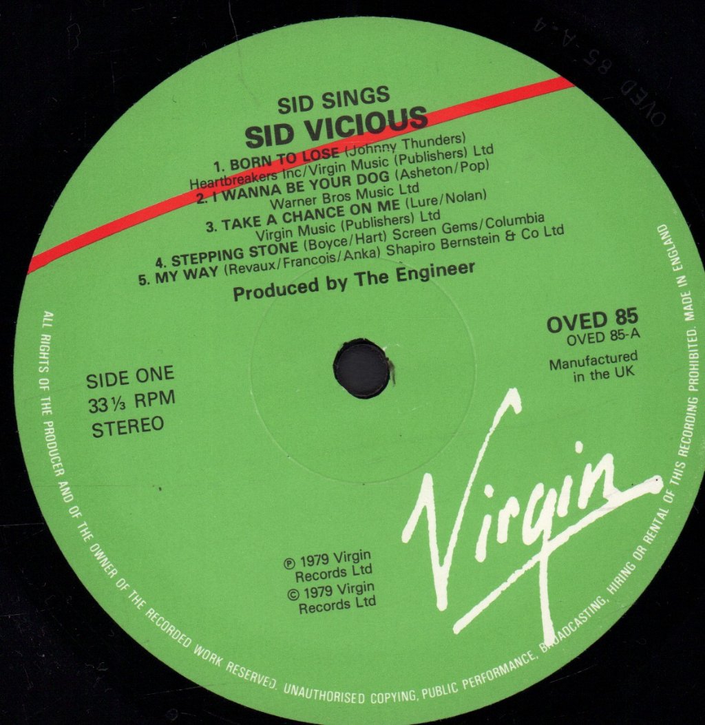 Sid Vicious - Sid Sings - Lp