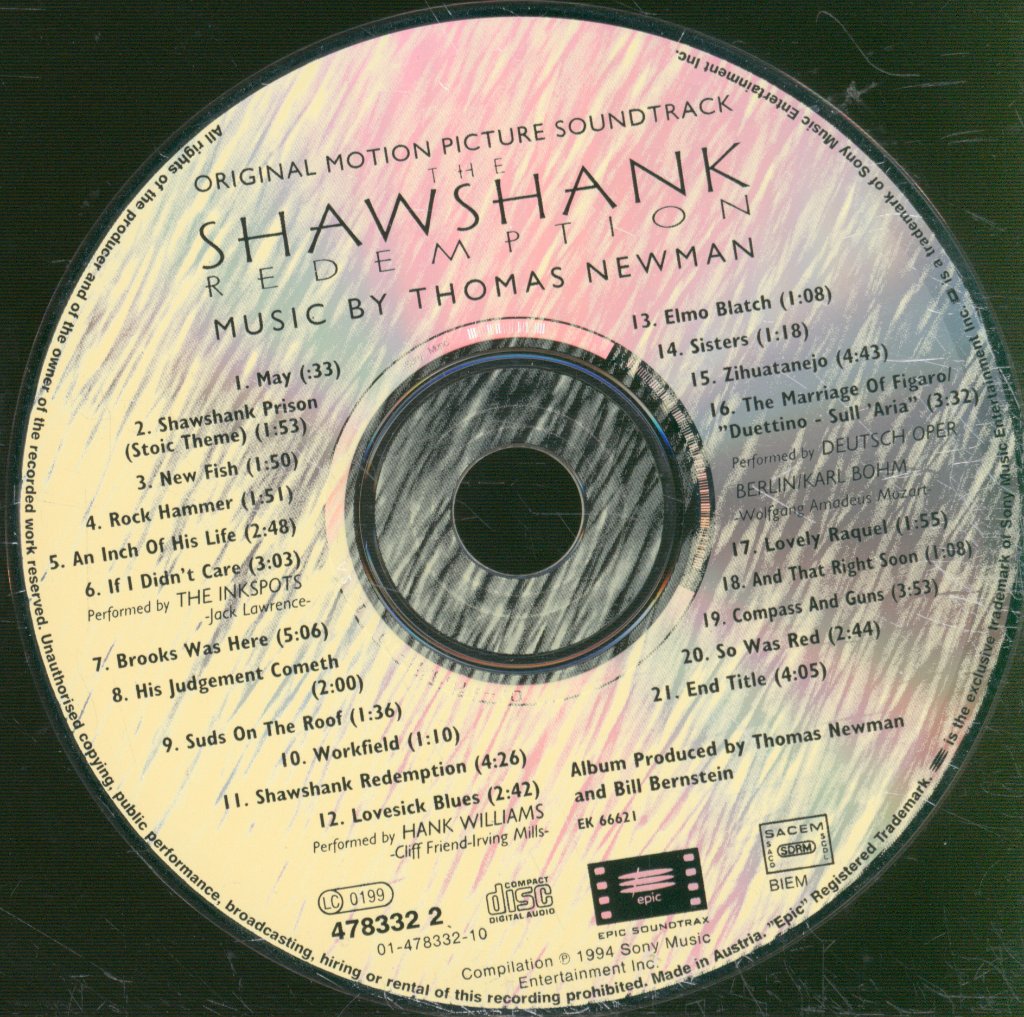 Thomas Newman - Shawshank Redemption - Original Motion Picture Soundtrack - Cd