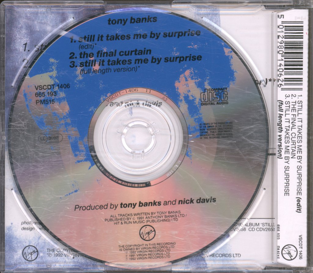 Tony Banks Featuring Andy Taylor - Still It Takes Me By Surprise - Cd
