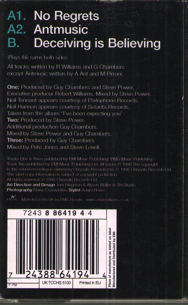 Robbie Williams - No Regrets - Cassette