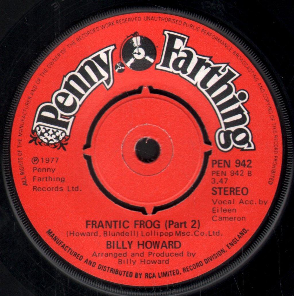 Billy Howard - Frantic Frog - 7 Inch