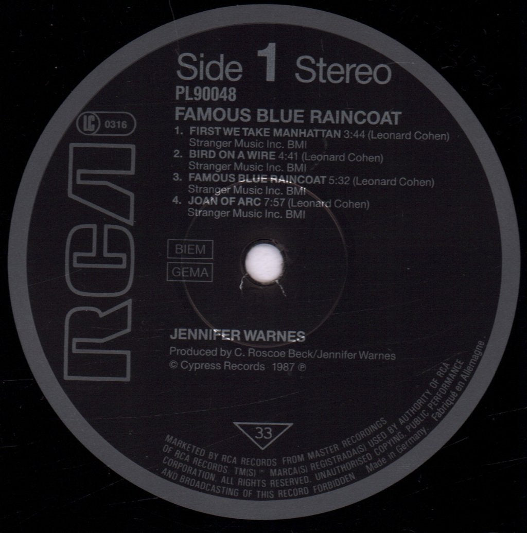 Jennifer Warnes - Famous Blue Raincoat - Lp