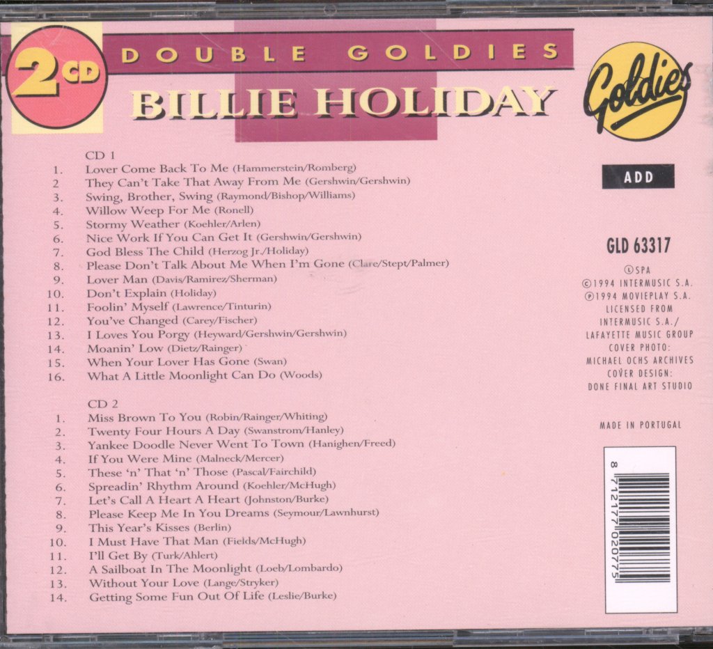 Billie Holiday - Double Goldies - Double Cd