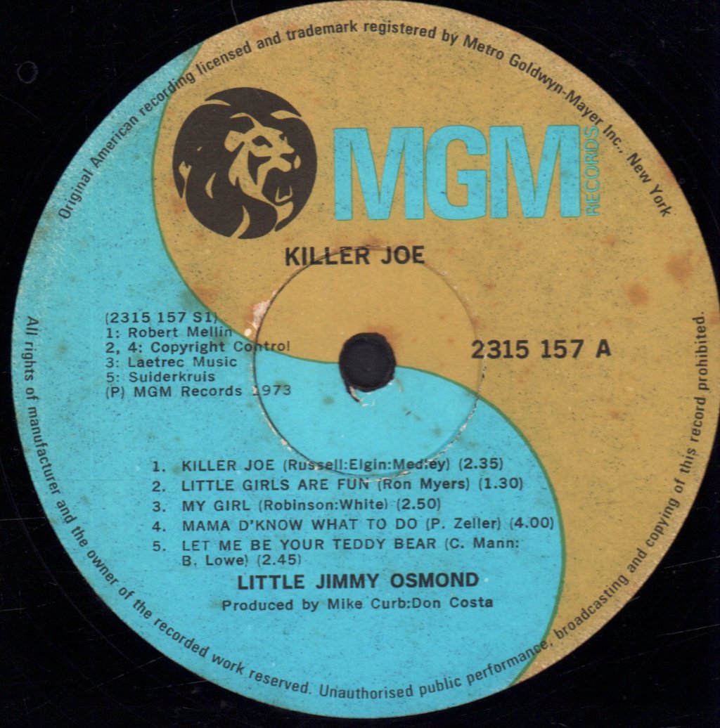 Jimmy Osmond - Killer Joe - Lp