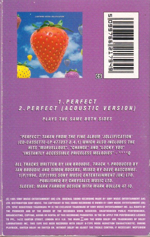 Lightning Seeds - Perfect - Cassette