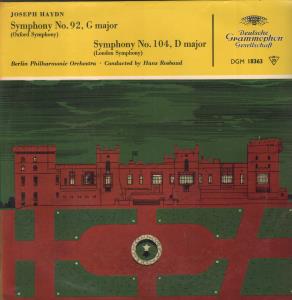 Hans Rosbaud / Berlin Philharmonic Orchestra - Joseph Haydn - Symphony No.92 G Major / No.104 D Major - Lp