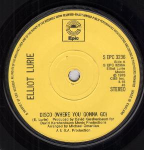 Elliot Lurie - Disco - 7 Inch