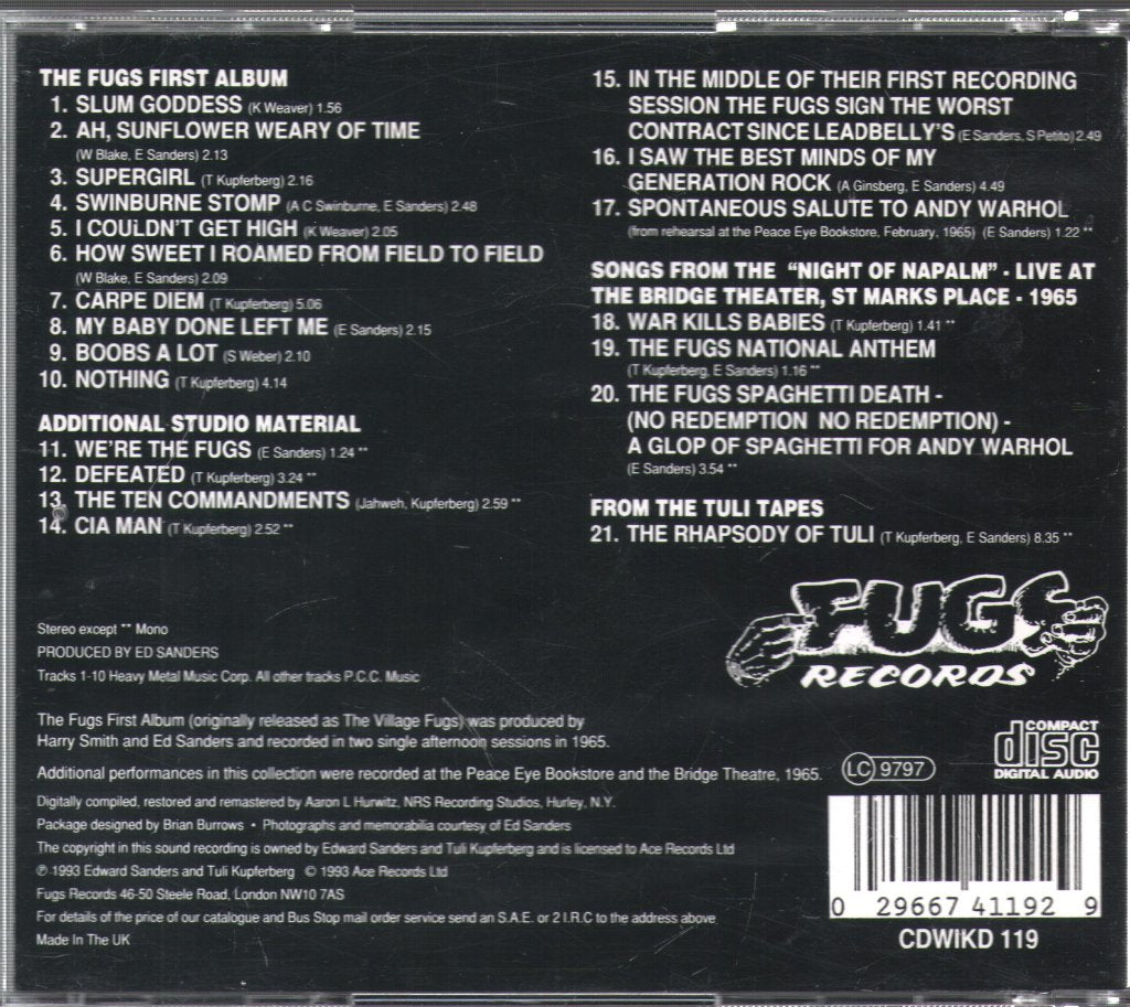 Fugs - First Album With Sizzling Additional Tracks From The Early Fugs - Cd