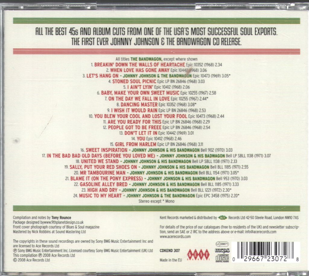 Johnny Johnson And The Bandwagon - Breakin' Down The Walls Of Heartache: The Best Of Johnny Johnson & The Bandwagon 1968-1975 - Cd