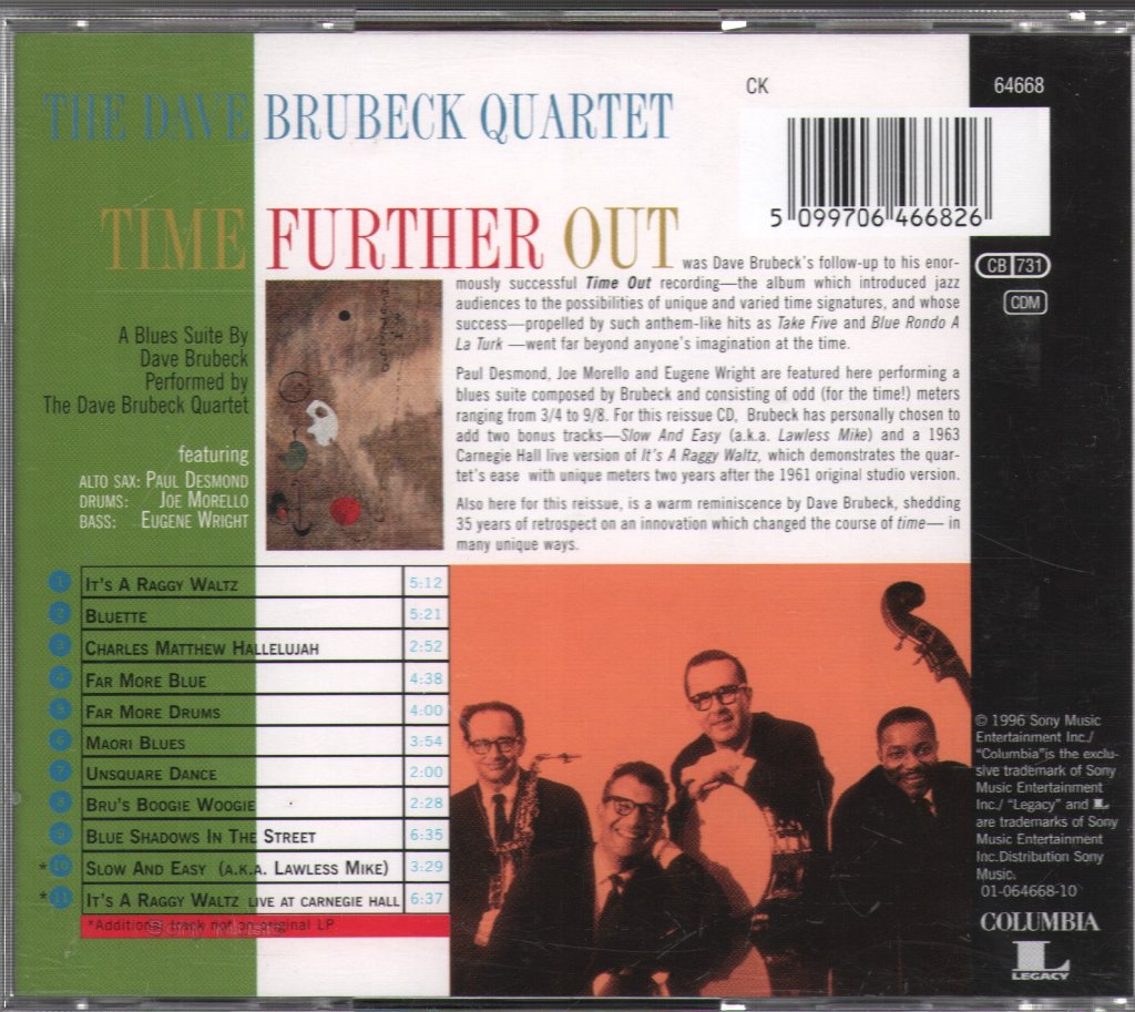 Dave Brubeck Quartet - Time Further Out (Miro Reflections) - Cd