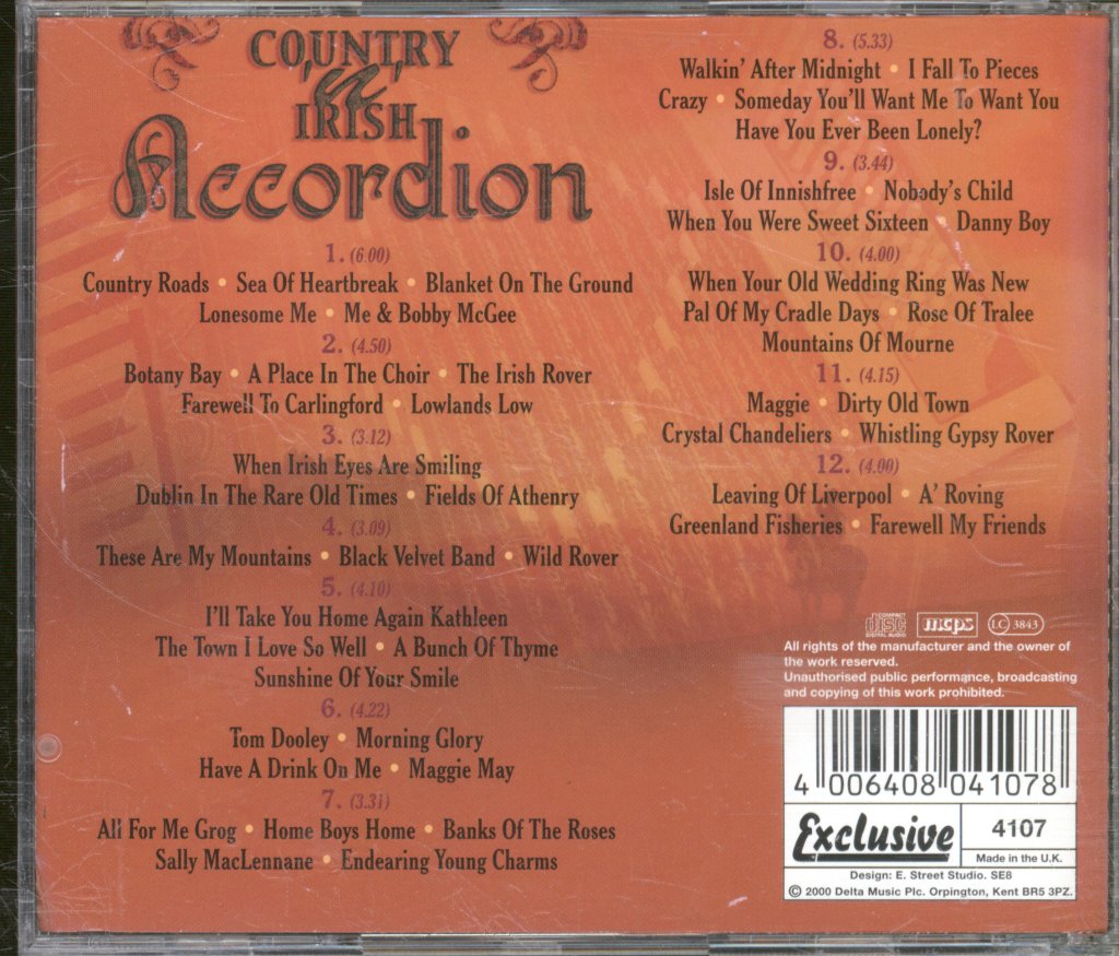 Delta Accordion Band - Country N Irish Accordian - Cd