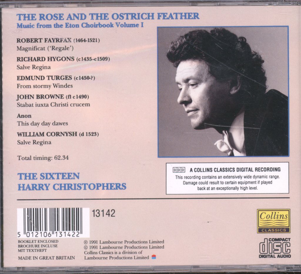 Sixteen / Harry Christophers - Rose And The Ostrich Feather: The Eton Choirbook Vol. I - Cd